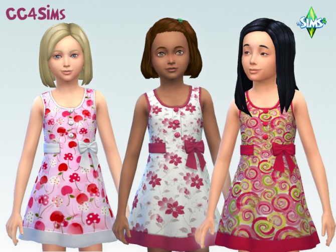 Sims 4 3 dresses for girls by Christine at CC4Sims