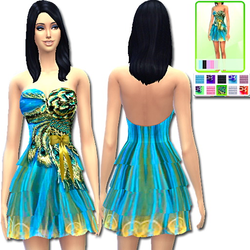 Sims 4 Dress Peacock at Dany’s Blog
