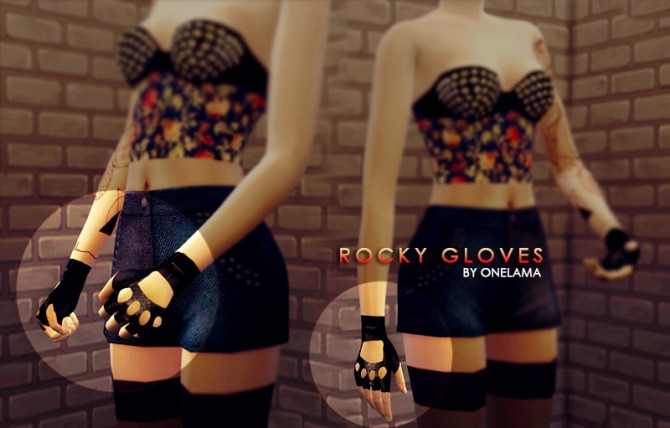 Sims 4 ROCKY GLOVES at Onelama