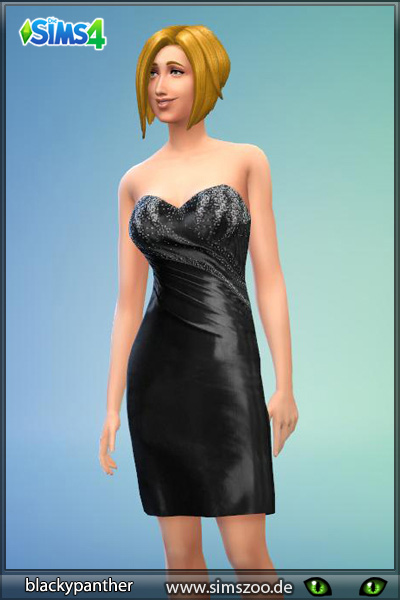 Sims 4 Glitter Black evening dress by Blackypanther at Blacky’s Sims Zoo