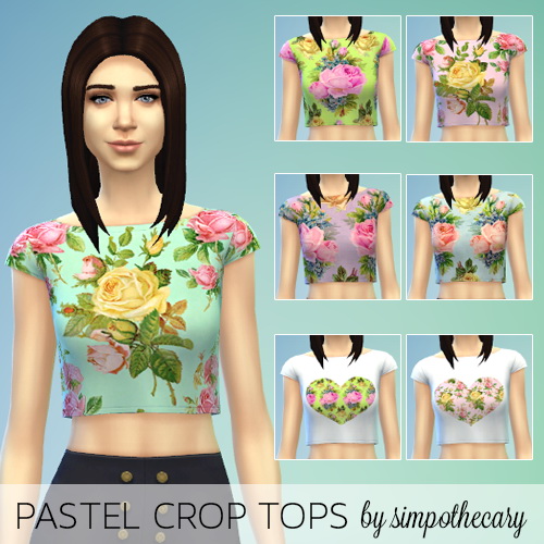 Sims 4 Pastel crop tops at Simpothecary