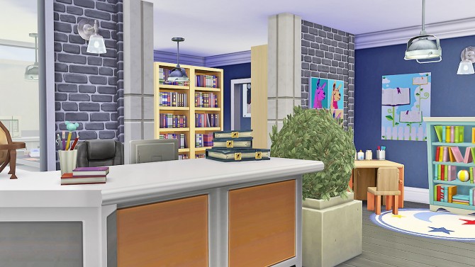 Sims 4 Harper Library and Corrigan Corner (cafe) at Simkea