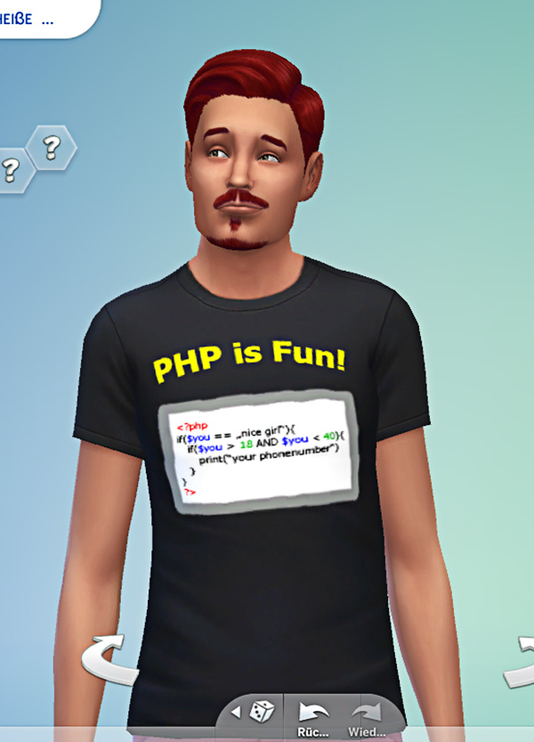 Sims 4 PHP is fun! t shirt by Schnuffi1982 at Sims Marktplatz