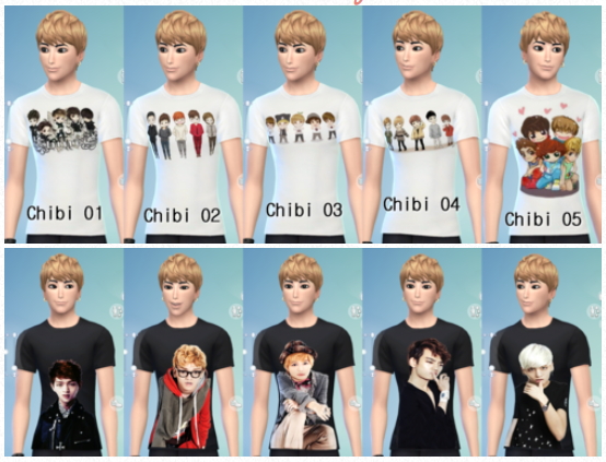 Sims 4 Shinee T Shirts Non default at Darkiie Sims4