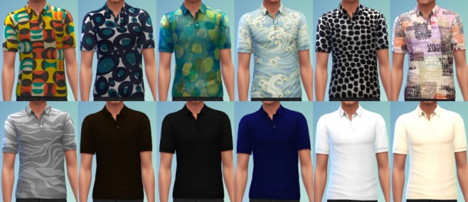 Sims 4 12 Polo Shirt Recolors for males at The Simsperience