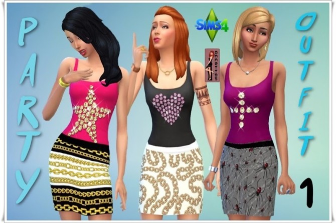 Sims 4 Party Outfit 1 at Annett’s Sims 4 Welt