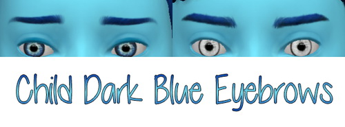 Sims 4 Dark blue hair and brows for kids at Star’s Sugary Pixels