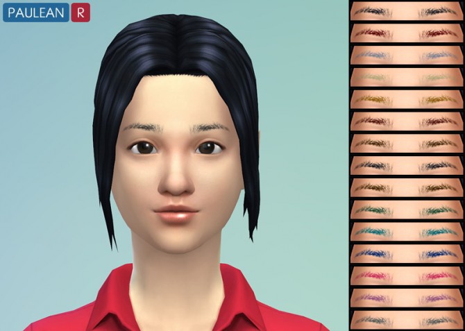 Sims 4 Eyebrows 18 colors at Paulean R