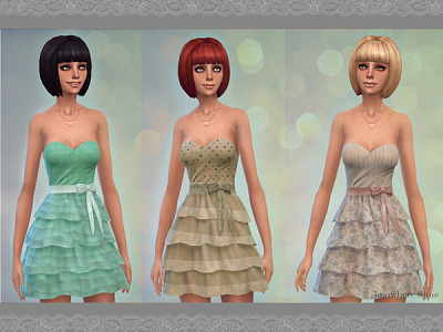 3 Dresses frilly set by hadassaXD at The Sims Resource