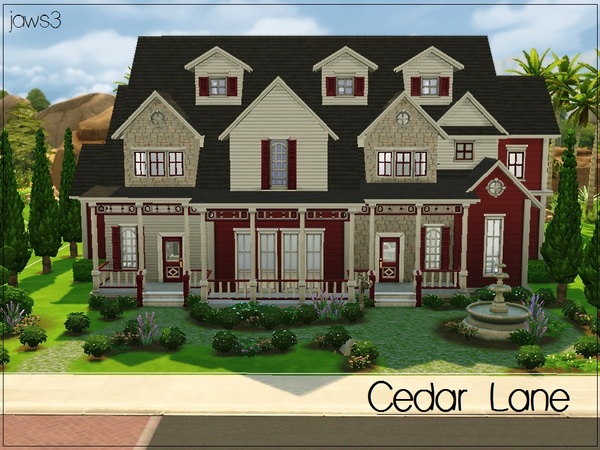 Sims 4 Cedar Lane house by Jaws3 at TSR