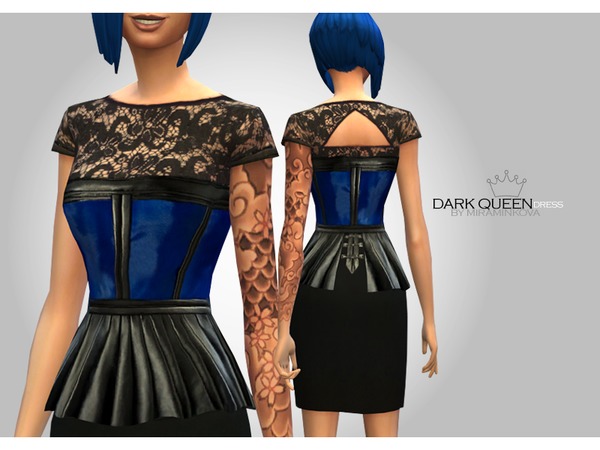 Sims 4 Dark Queen Dress by Miraminkova at TSR