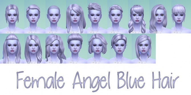 Sims 4 ANGEL BLUE HAIR at Star’s Sugary Pixels