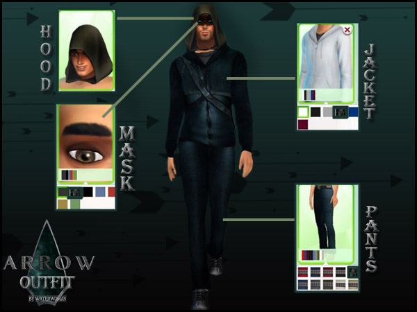 Sims 4 ARROW Outfit by Waterwoman at Akisima