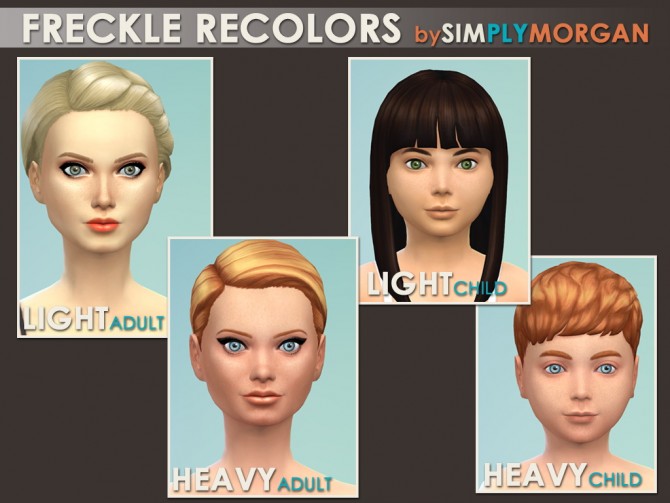 Sims 4 Light & Heavy Freckle Recolors at Simply Morgan