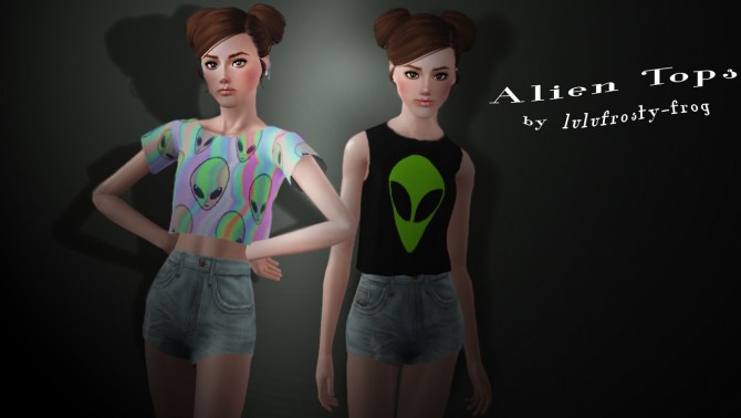 Sims 4 ALIEN TOPS part 2 at Lulufrosty frog