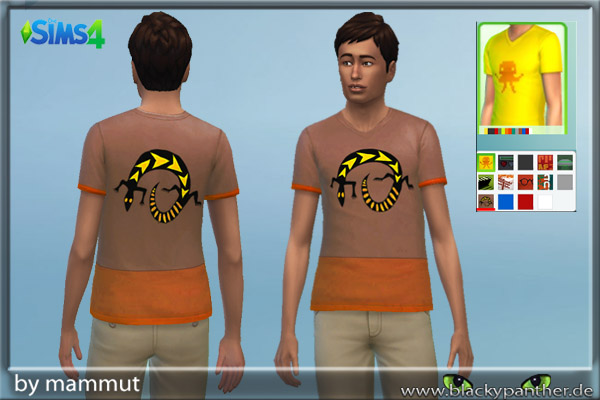 Sims 4 Tribal Brown t shirt by mammut at Blacky’s Sims Zoo