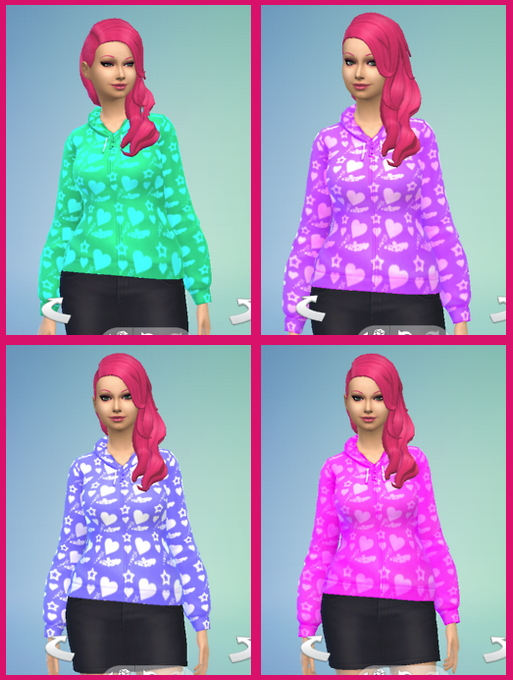 Sims 4 Heart hoodie at Star’s Sugary Pixels