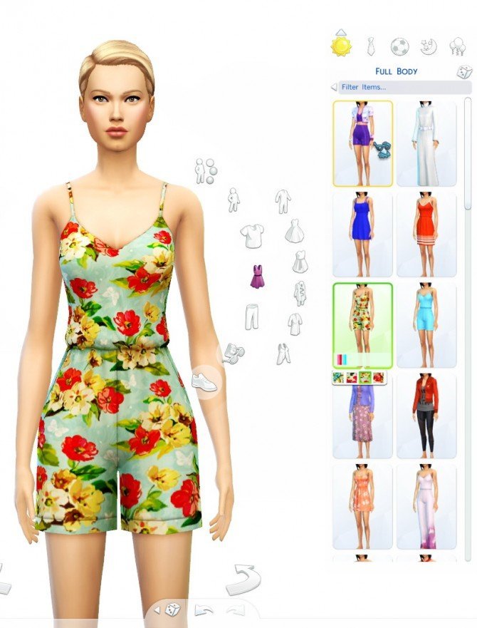 Sims 4 Floral and Solid Romper at Sim4ny