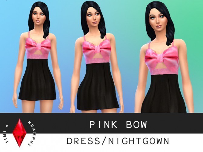 Sims 4 Pink bow dress/nightgown at Sims 4 Krampus