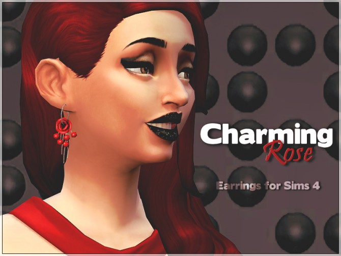 Sims 4 Charming Rose earrings by Yulia Ko at Sims Studio