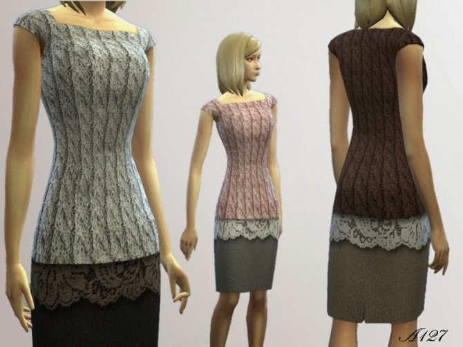 Sims 4 Romantic Dress at Altea127 SimsVogue