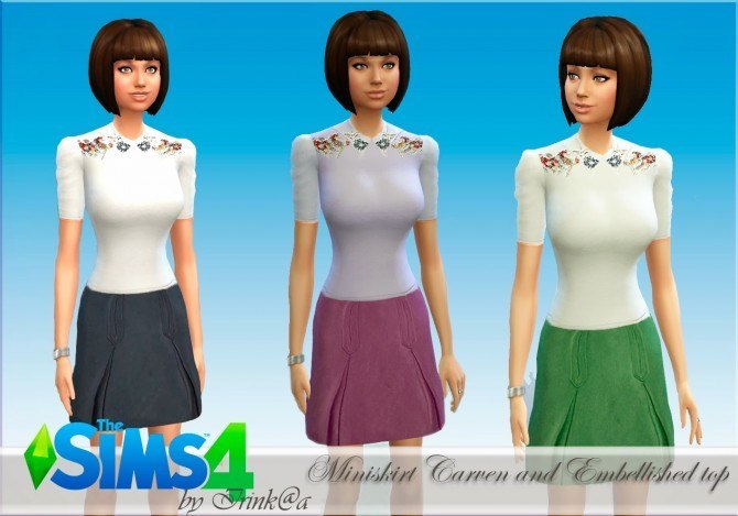 Sims 4 Set miniskirt and top at Irink@a