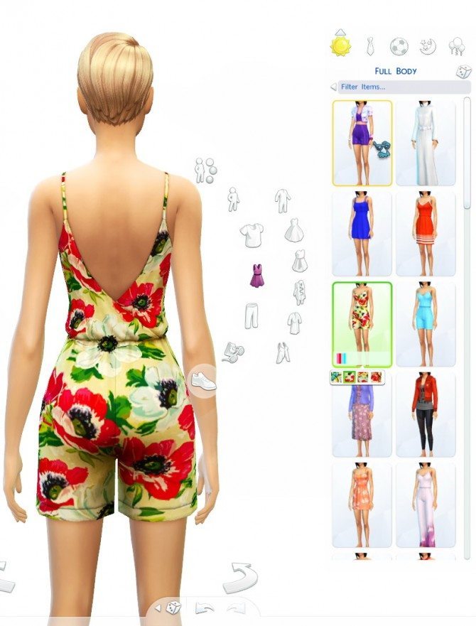 Sims 4 Floral and Solid Romper at Sim4ny