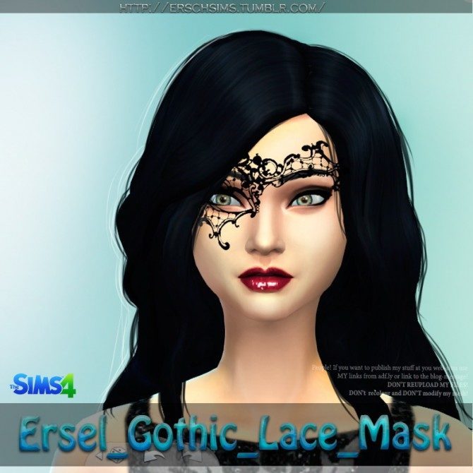 Sims 4 Gothic Lace Mask by Ersel at ErSch Sims