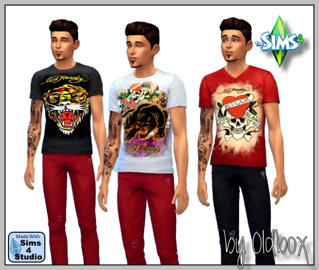 Sims 4 3 Males Shirts by 	Oldbox at All 4 Sims
