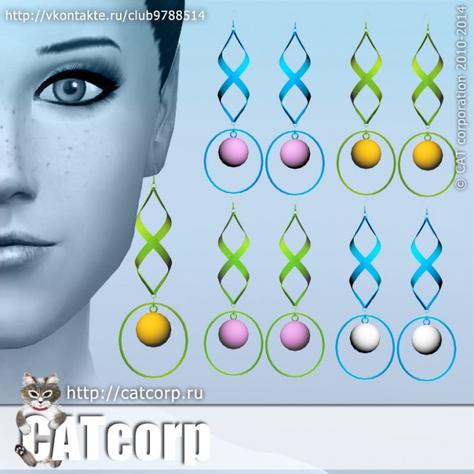Sims 4 Metal Earrings Set at CATcorp