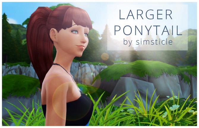 Sims 4 Larger Ponytail at SimSticle
