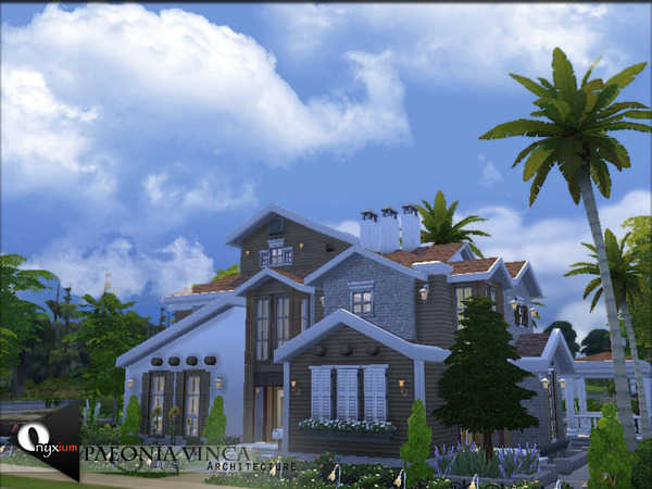Sims 4 Paeonia Vinca house by Onyxium at TSR