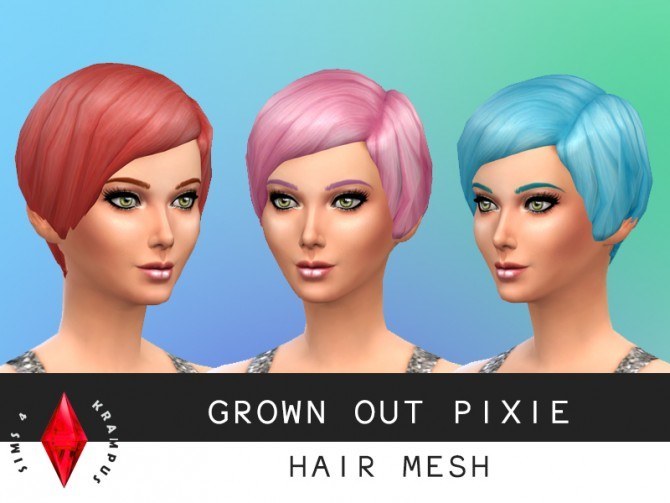 Sims 4 Grown out pixie hair mesh at Sims 4 Krampus