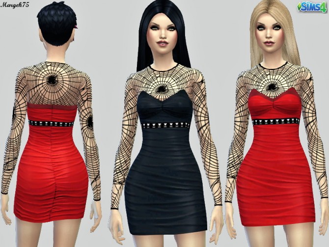 Sims 4 Spiderweb Dress by Margies Sims at Sims Addictions