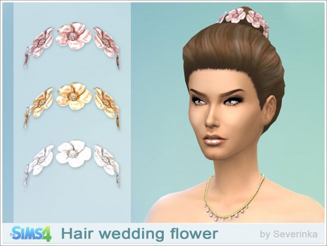 Sims 4 Wedding hair flowers at Sims by Severinka