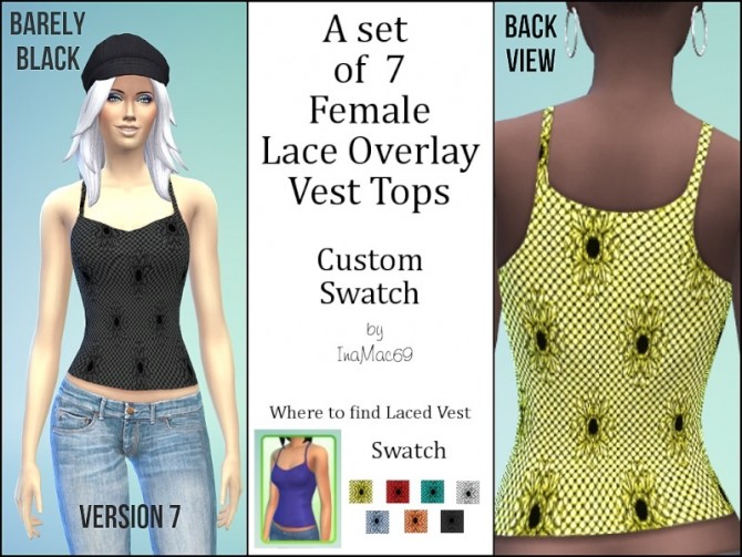 Sims 4 Laced Vest Tops by InaMac69 at Simtech Sims4