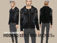 HOODED LEATHER JACKET v2 at The Young Enzo