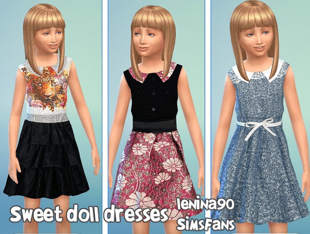 Sims 4 Sweet Doll Dresses by lenina 90 at Sims Fans