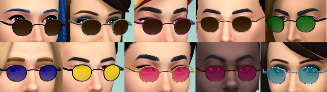 Sims 4 Small Round Glasses and Shades by Esmeralda at Mod The Sims