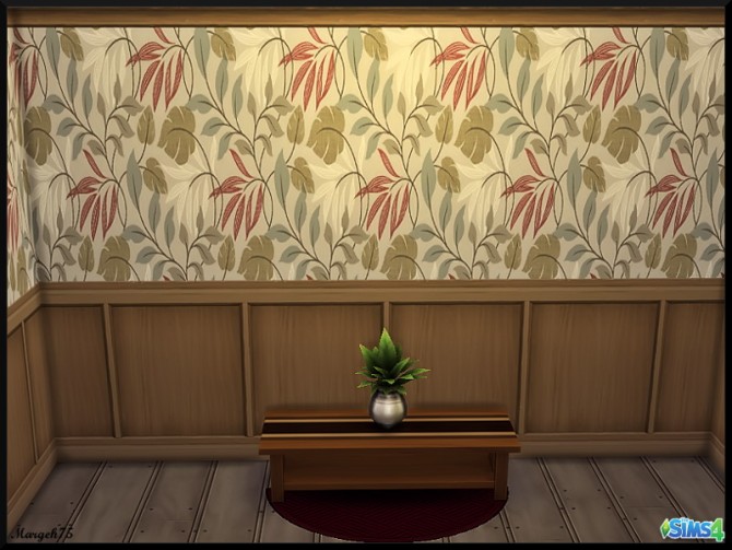 Sims 4 Leafy Wallpaper by Margie at Sims Addictions