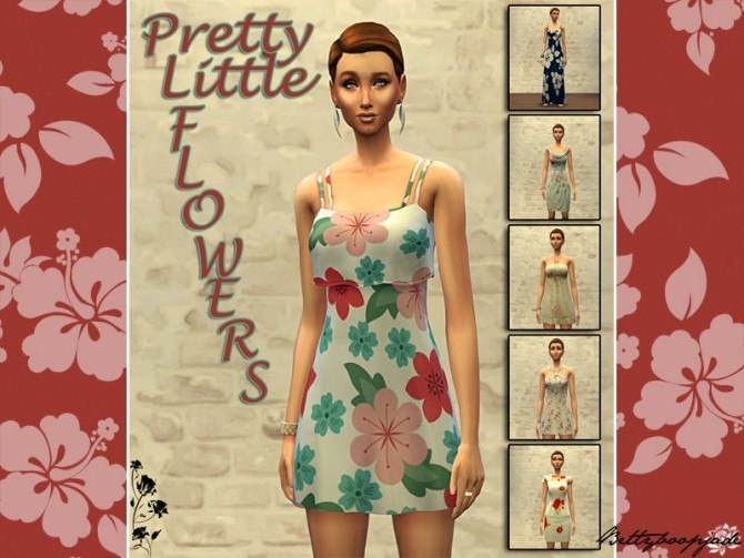Sims 4 PRETTY LITTLE FLOWER dresses by Bettyboopjade at Sims Artists