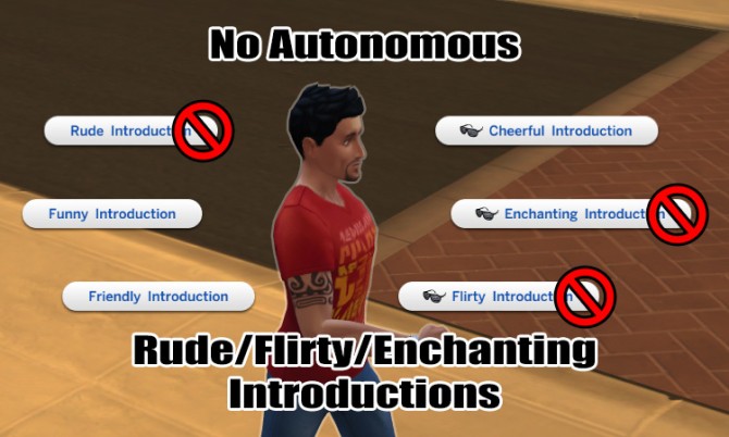Sims 4 No Rude/Flirty/Enchanting Introductions by egureh at Mod The Sims