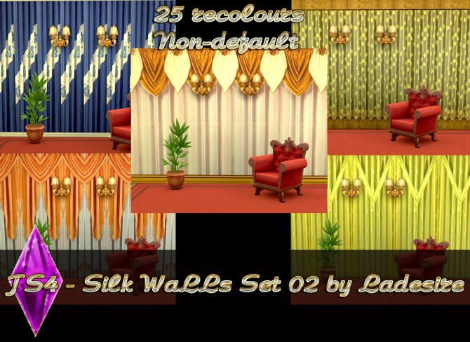 Sims 4 Silk Walls Set 02 at Ladesire