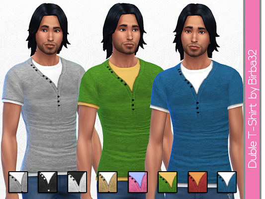 Duble T-Shirt by Birba32 at TSR » Sims 4 Updates