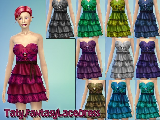 Sims 4 Fantasy lace dress at Taty – Eámanë Palantír