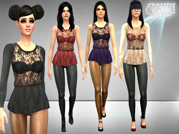 Sims 4 Haute to Lace and Leather Set by ernhn at TSR