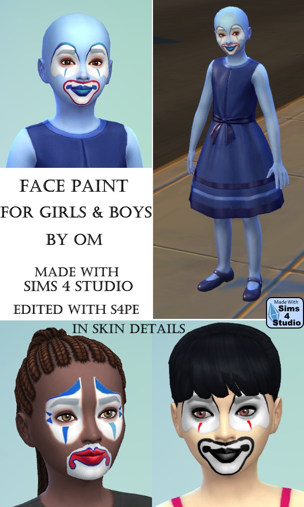 Sims 4 Face Paint for Kids by OM at Sims Studio