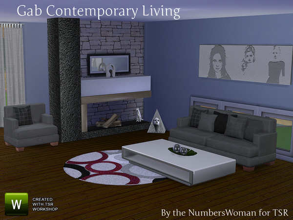 Sims 4 Gab Contemporary Living by TheNumbersWoman at TSR