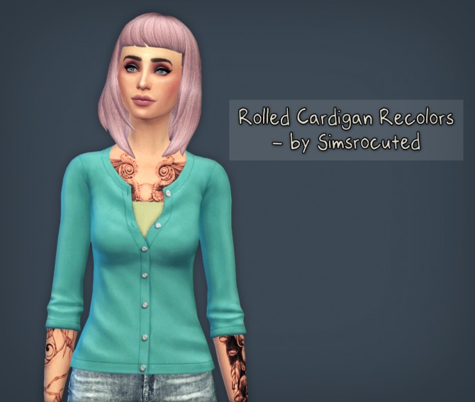 Sims 4 Rolled cardigan recolors at Simsrocuted