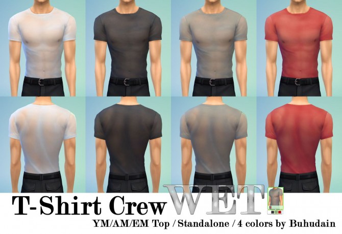 Sims 4 T Shirt Crew WET by mahamudo at Mod The Sims